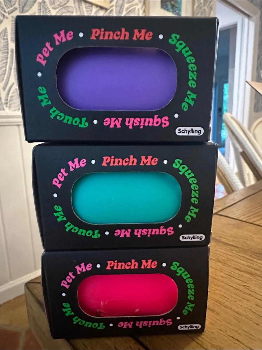 Schylling NeeDoh Cool Cats Stress Toy - Purple, Teal, Pink (3 Total)